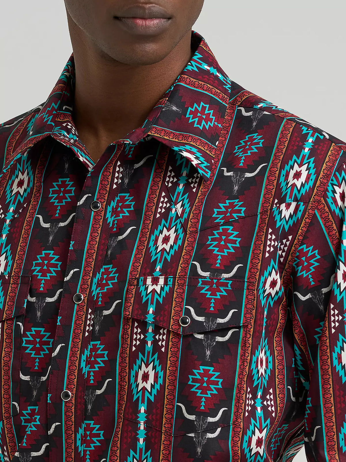 Chemise western à manches longues à manches longues® pour hommes à boutons pression