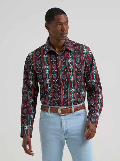 Chemise western à manches longues à manches longues® pour hommes à boutons pression