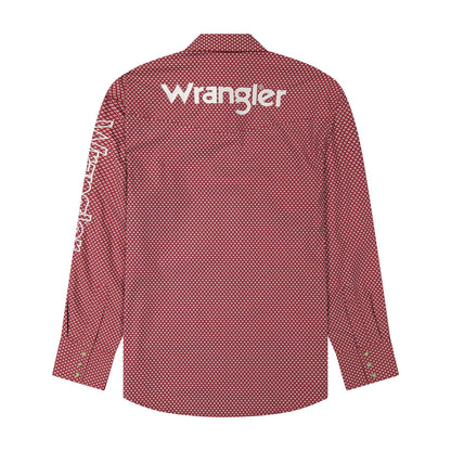 Wrangler® chemise à manches longues - Coupe classique - Bouton-pression - Rouge Homme