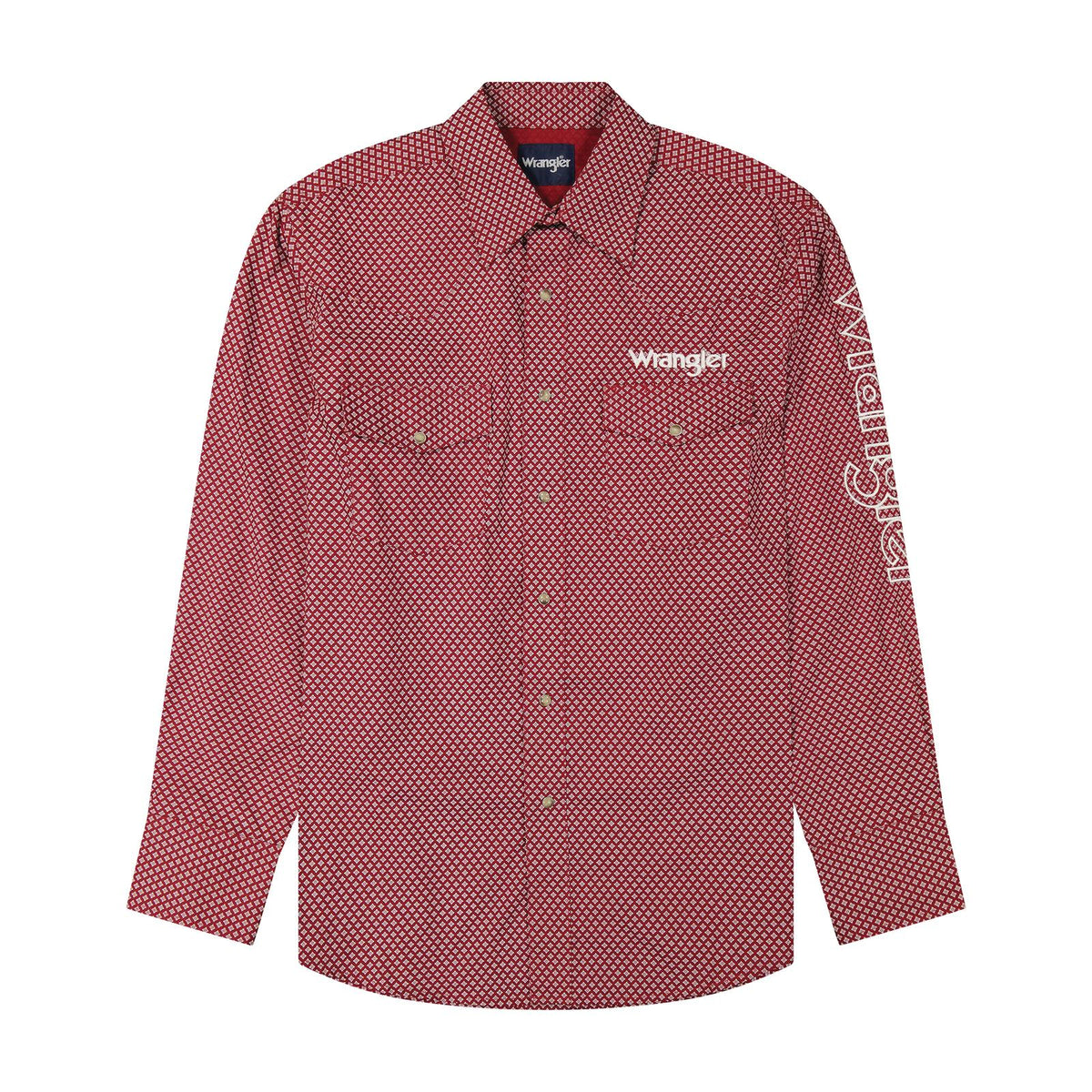 Wrangler® chemise à manches longues - Coupe classique - Bouton-pression - Rouge Homme
