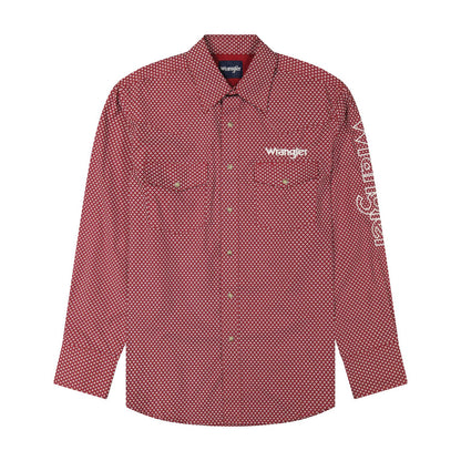 Wrangler® chemise à manches longues - Coupe classique - Bouton-pression - Rouge Homme