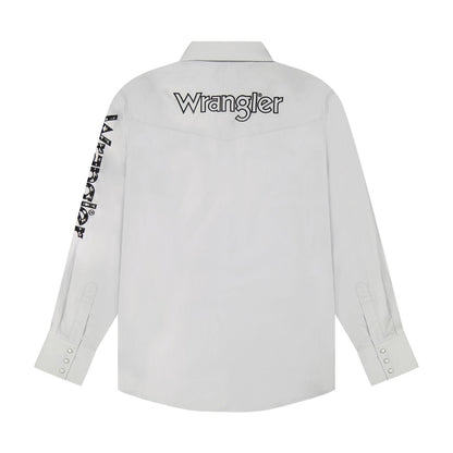 Chemise Wrangler® à manches longues - Bouton-pression - Gris