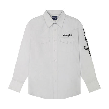 Chemise Wrangler® à manches longues - Bouton-pression - Gris