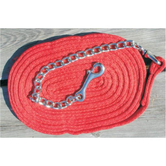 Longe en coton avec chaine Rouge 25'