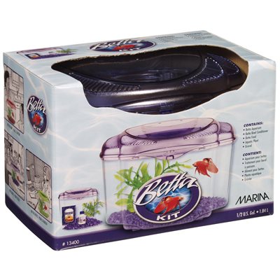 Marina pour betta Aquarium équipé , violet, 1,89 L (0,5 gal US)