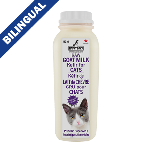 HAPPY DAYS Kéfir de Lait de Chèvre Cru pour Chats 490 ml