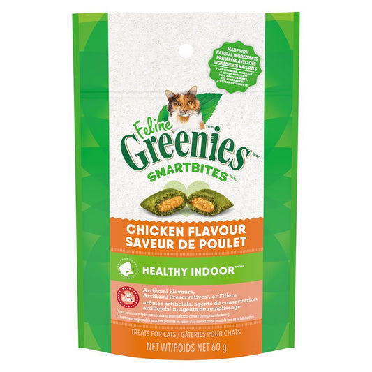 Greenies Smartbites - Gâteries Saines pour Chats d'Intérieur - Poulet 2.1oz