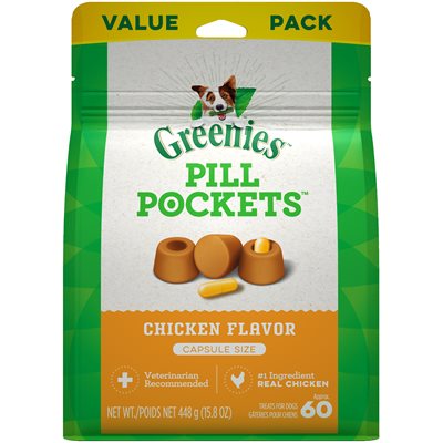Greenies « Pill Pockets » pour Capsules Saveur de Poulet pour Chiens 15.8oz