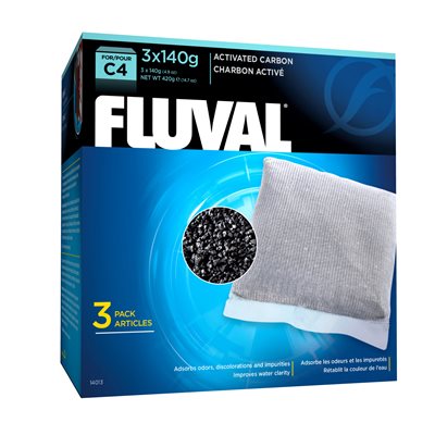 Fluval C4 Charbon paquet de 3 X 140 G