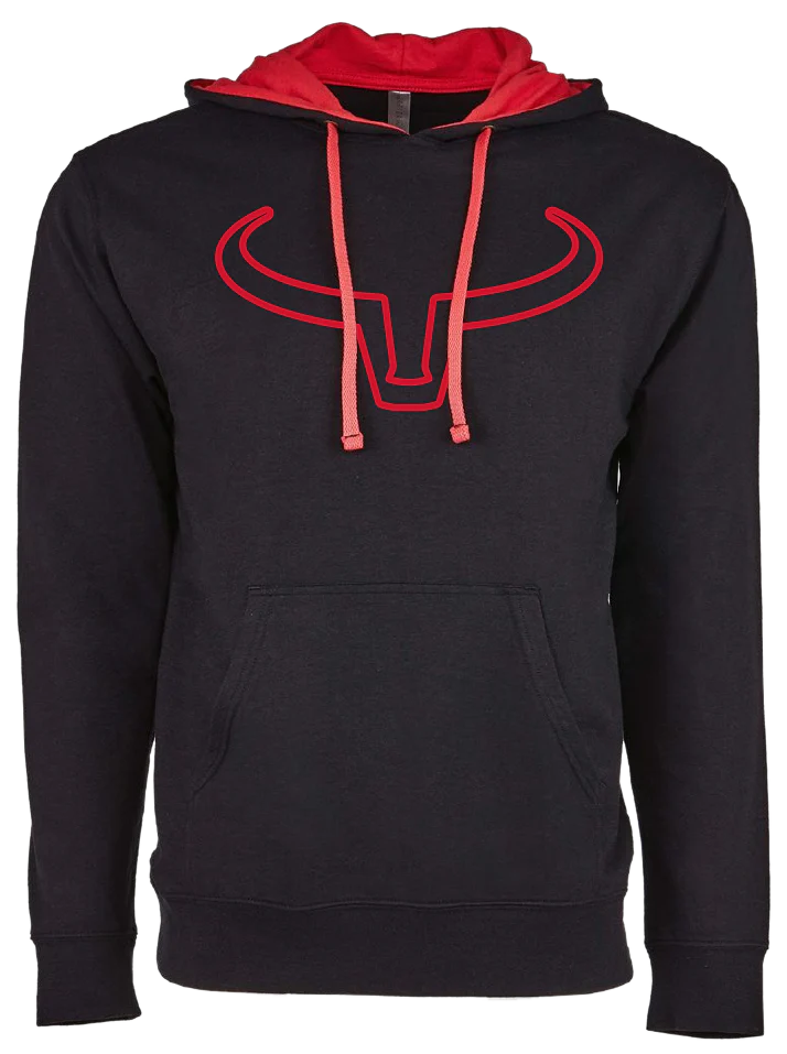 Ranch Brand Hoodie Léger Unisexe Outline Noir & Rouge