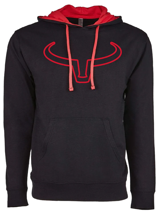Ranch Brand Hoodie Léger Unisexe Outline Noir & Rouge