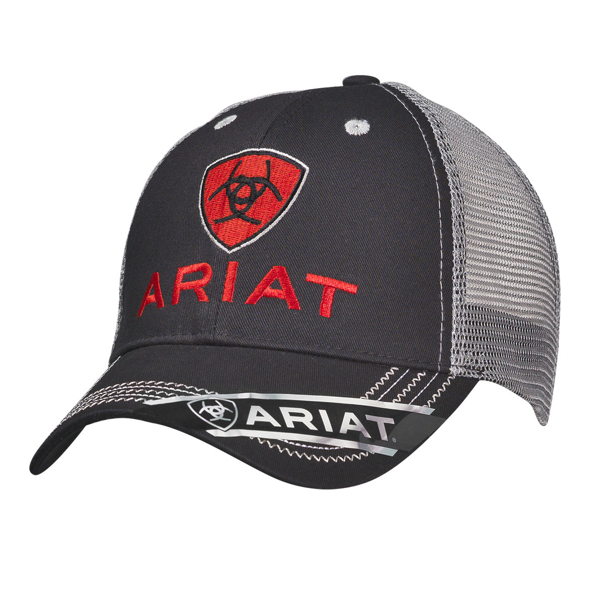 Ariat Casquette pour Homme Modèle V Noir/Gris
