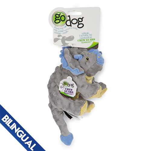 Jouet pour chien goDog™ Dinos – Frills le tricératops, format mini