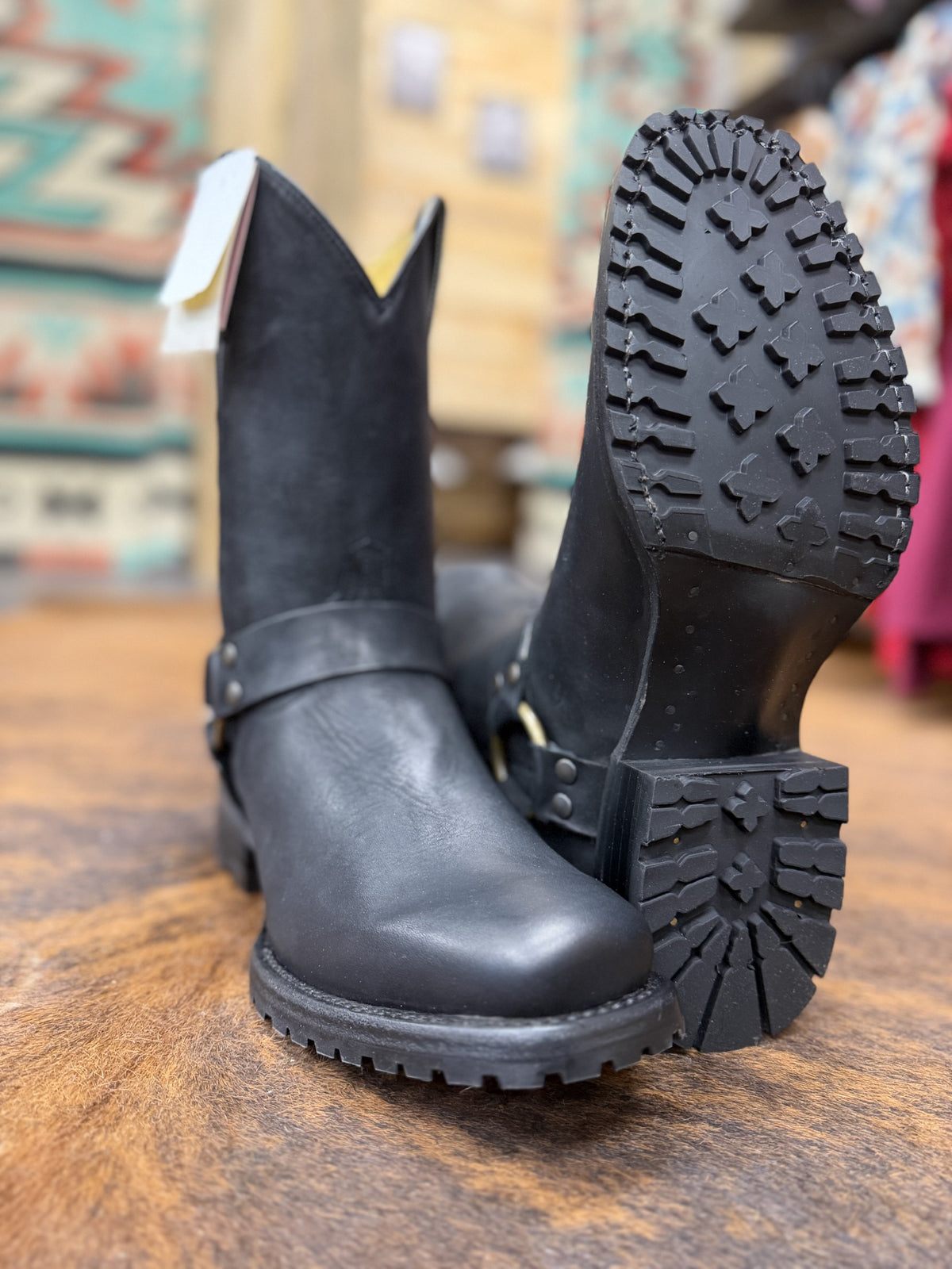 Roper Botte Pour Homme Noir Cuir Huilé