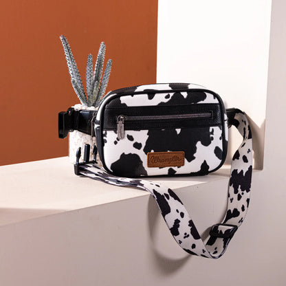 Sac banane Wrangler à motif vache WG133-194 - Noir