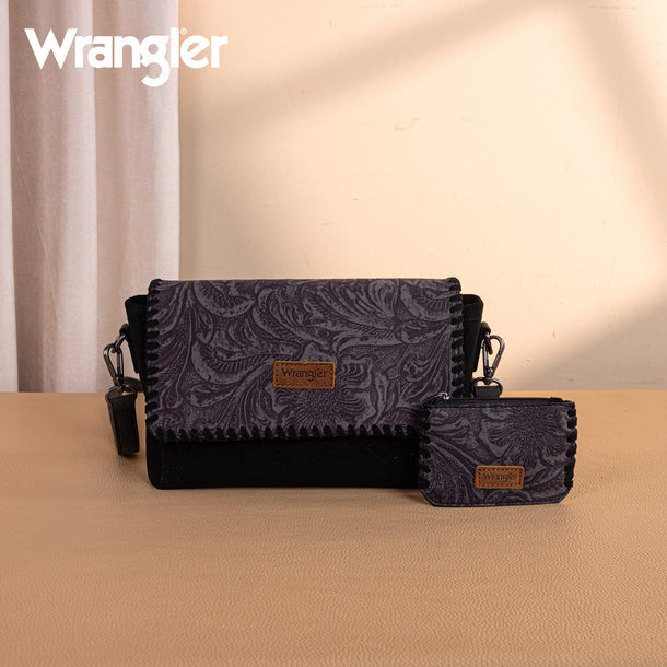 Wrangler Sac bandoulière vintage à motifs floraux avec petite pochette