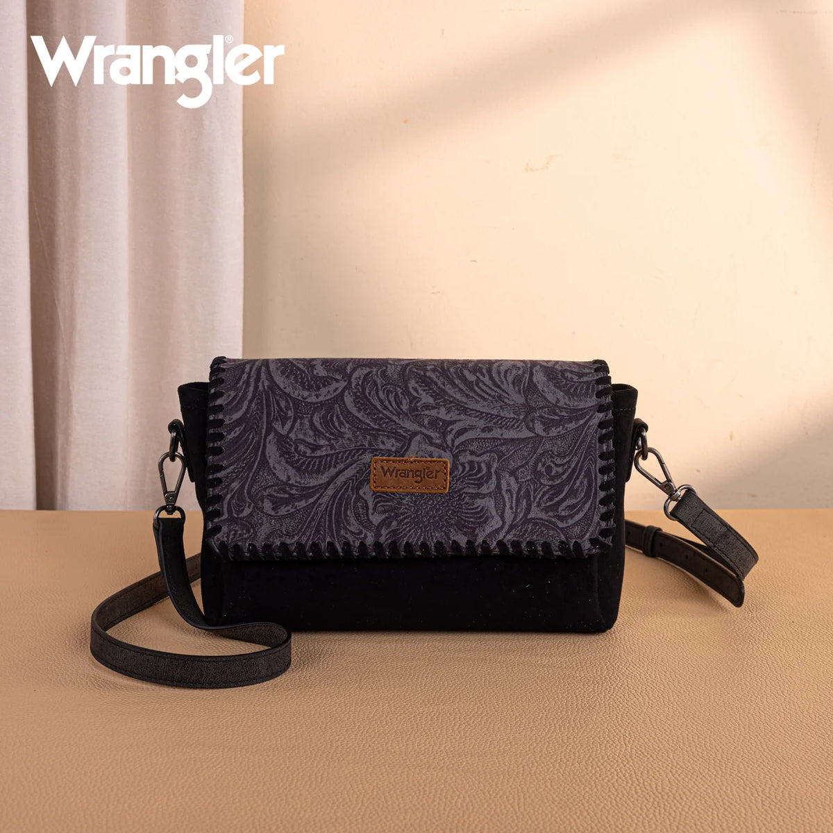 Wrangler Sac bandoulière vintage à motifs floraux avec petite pochette