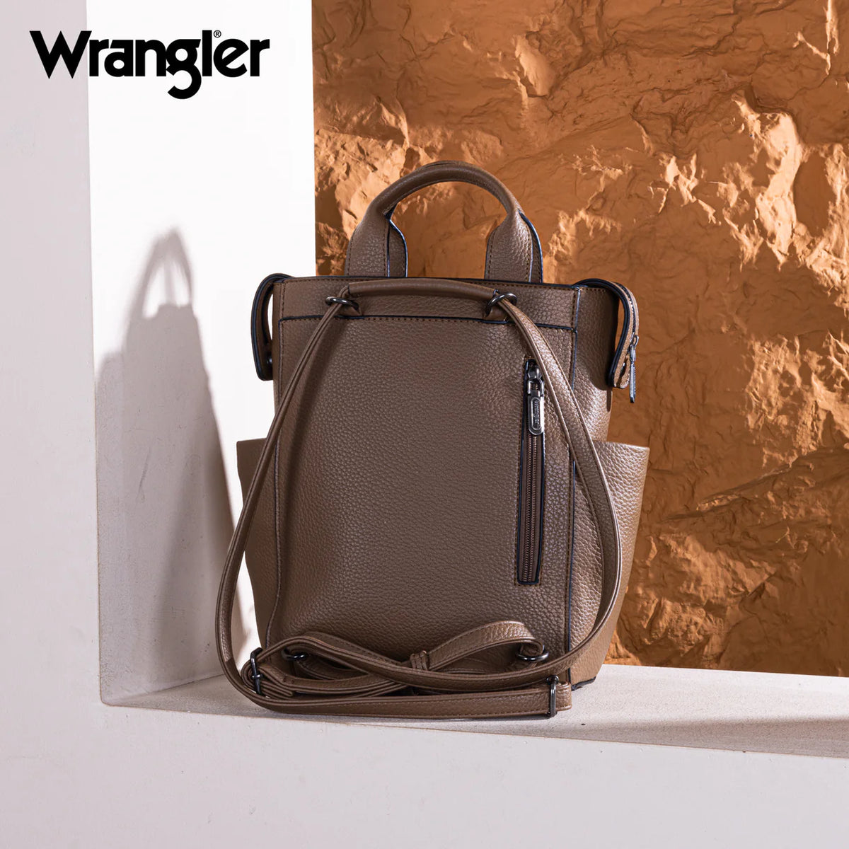 Sac cabas/sac bandoulière convertible Wrangler- Kaki