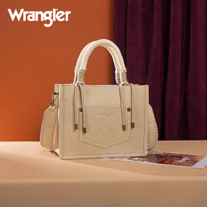 Sac cabas/bandoulière Wrangler à motif vache- Beige