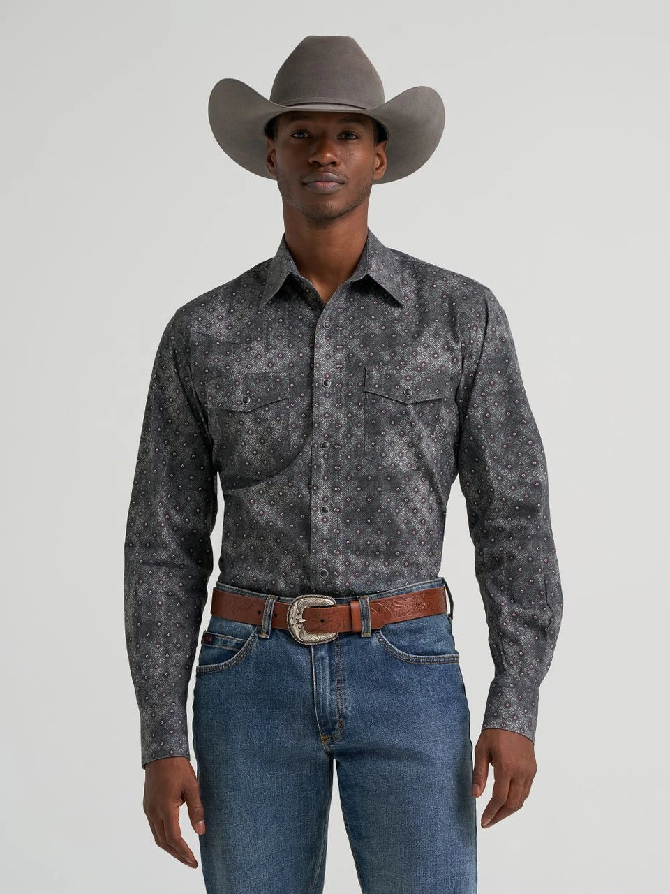 Wrangler® 20X® Chemise manches longues  Competition Advanced Comfort - Coupe classique - Gris/Violet
