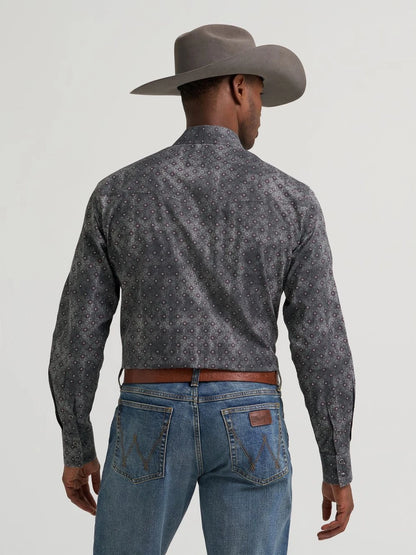 Wrangler® 20X® Chemise manches longues  Competition Advanced Comfort - Coupe classique - Gris/Violet