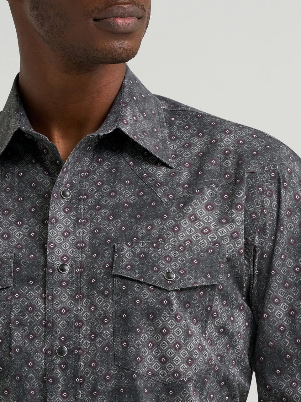 Wrangler® 20X® Chemise manches longues  Competition Advanced Comfort - Coupe classique - Gris/Violet