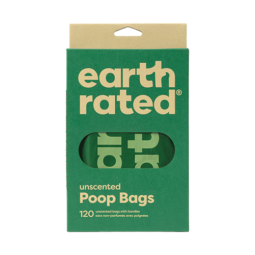 earth rated® Sacs de ramassage avec poignées - 120 sacs, Sans parfum