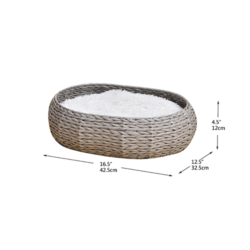 PetPals Group© Panier pour animaux de compagnie gris Buttercup naturel et tissé à la main
