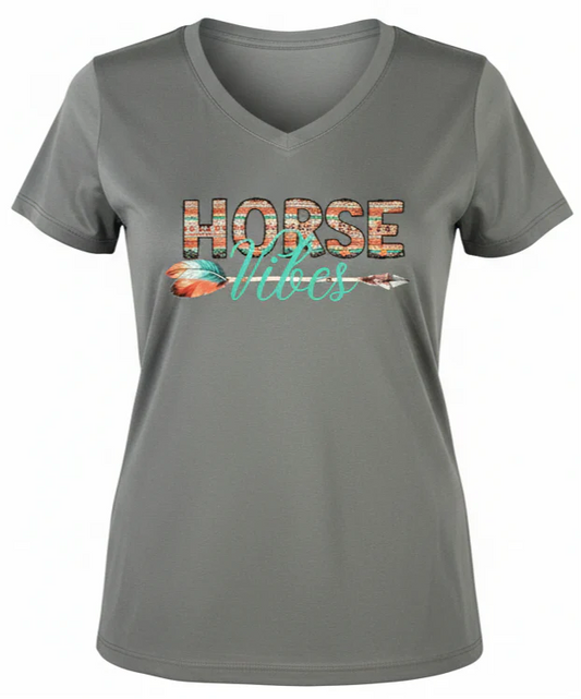 Horse Vibes V-neck Flèche Gris Pour Femme
