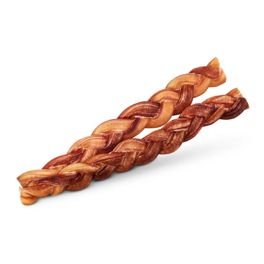 Natural Farm Bully Stick Tressé 12''