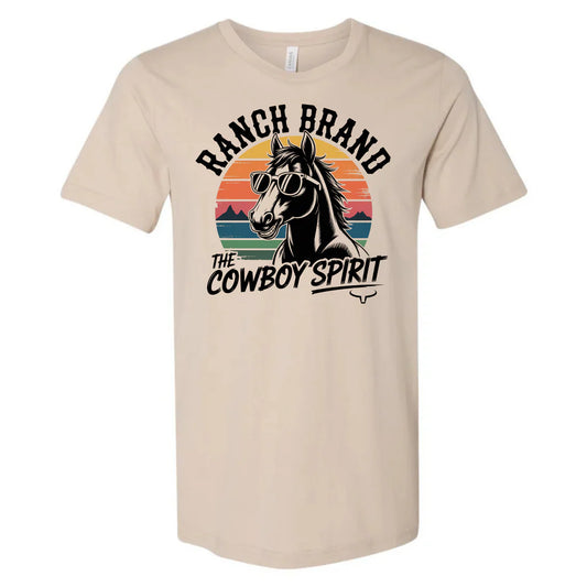 Ranch Brand T-Shirt Homme Cool Horse 1 Tan