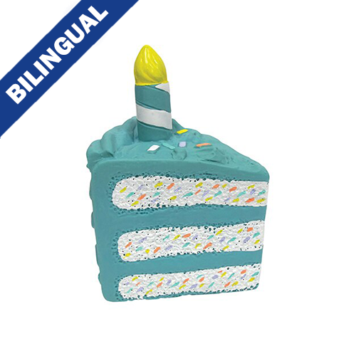 Jouet à mâcher pour chien foufouBRANDS™ en forme de gâteau d'anniversaire – Bleu