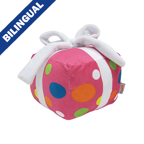 Jouet en peluche pour chien foufouBRANDS™ en forme de cadeau d'anniversaire – Rose