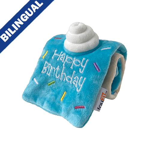 foufouBRANDS™ fouFIT™ Jouets gâteau d’anniversaire roulé - Petit - Bleu, jouets pour chien