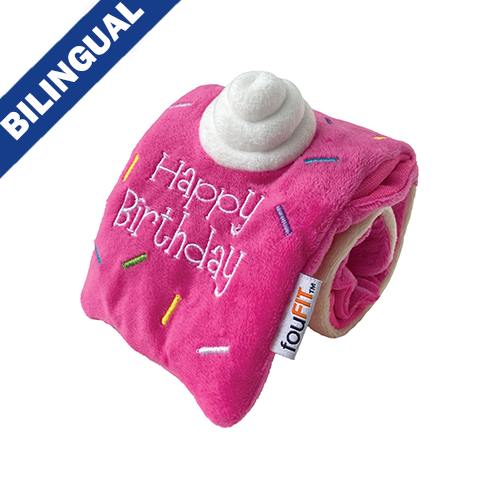 foufouBRANDS™ fouFIT™ Jouets gâteau d’anniversaire roulé - Petit - Rose, jouets pour chien