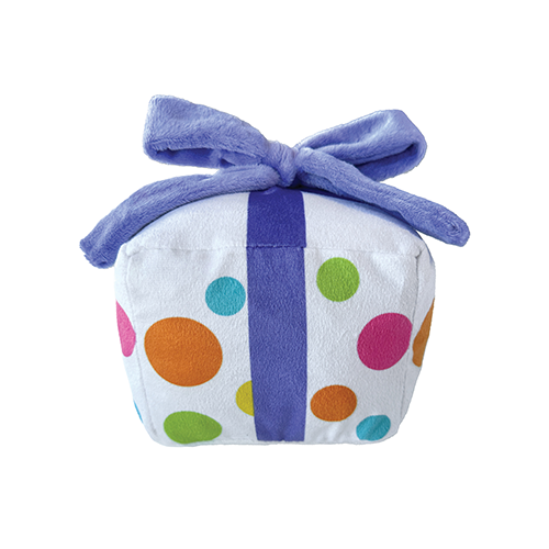 Jouet en peluche foufouBRANDS™ fouFIT™ en forme de cadeau d’anniversaire – Unisexe, 15 cm, pour chien