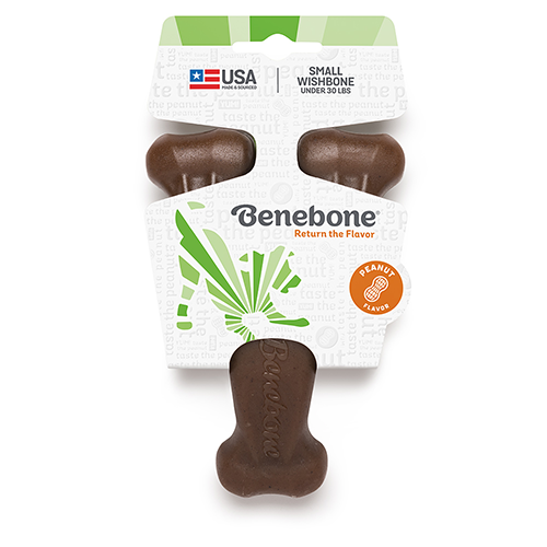 Benebone® Wishbone Saveur Beurre de Cacahuète - Jouet à Mâcher pour Petit Chien