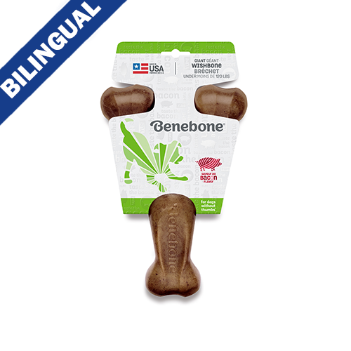 Jouet à mâcher Benebone® en forme d’os – Saveur bacon – Taille géante
