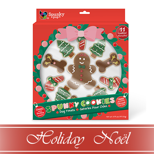 Spunky Pup® HOLIDAY Frosted Cookie Assorted Treat Tray, friandises pour chien (lot de 11)