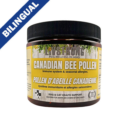 LIVSTRONG Soutien santé pour chiens et chats Pollen d'Abeille Canadienne Système Immunitaire & Allergies Saisonnières 150 g