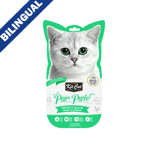 Kit Cat® Purr Purées® Gâterie pour chat Poulet & Coquille St-Jacques 4 X 15g
