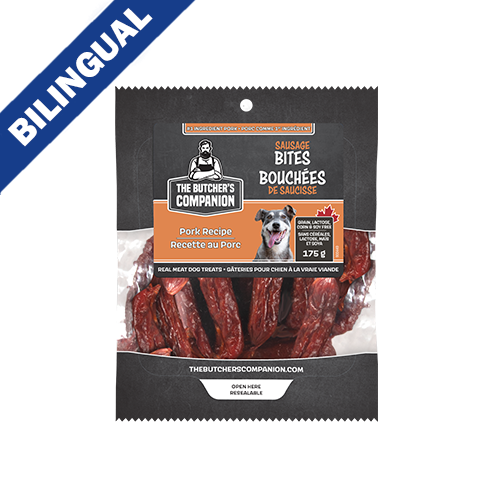 THE BUTCHER'S COMPANION Bouchées de Saucisse Recette au Porc, Sac Refermable, 175g