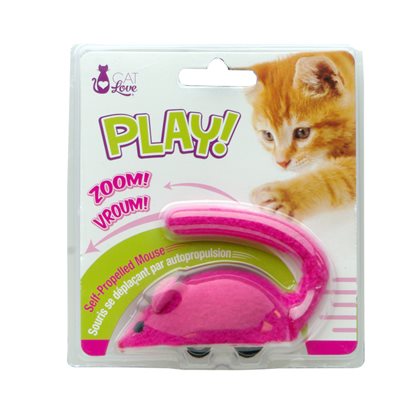 Cat Love Play Souris A Roulettes Rose