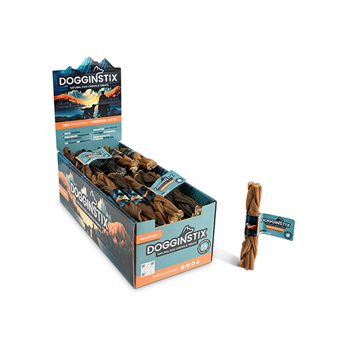 DOGGINSTIX Collagène d’Agneau Tressé 6" – Friandises et Mastications Naturels pour Chiens