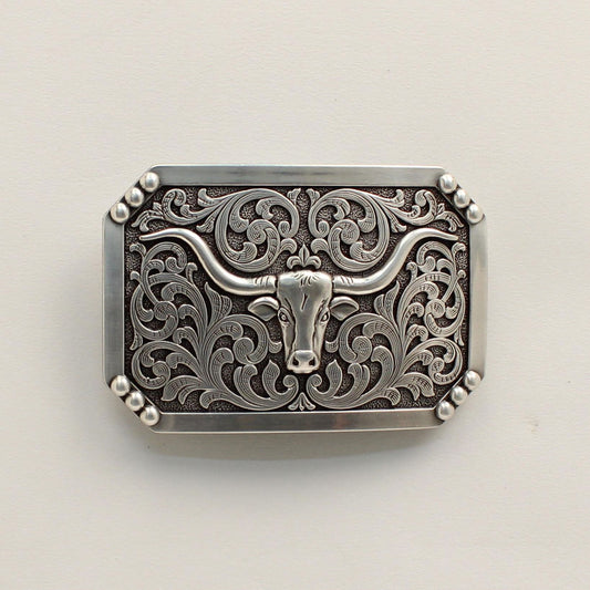 Nocona Boucle de ceinture Rectangle Smooth Edge Longhorn – Homme