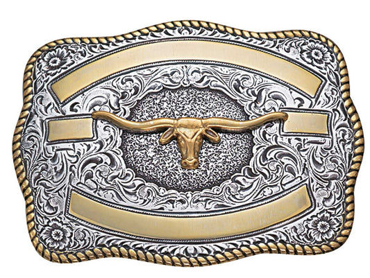 Crumrine Boucle de ceinture  trophée argent/or – Longhorn