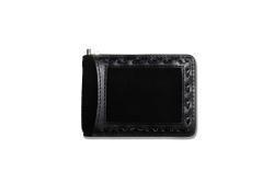 Portefeuille porte-monnaie pliant 3D pour hommes Roughout Buck Lace Black