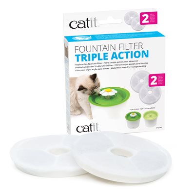 Catit Filtre Pour abreuvoir Triple Action, Paquet de 2