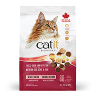 Nourriture Catit Signature avec cru séché à froid pour chats adultes, Repas de poulet, Contrôle du poids, 4,5 kg