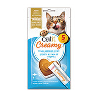 Gâteries crémeuses Catit Creamy, Thon et sardines, paquet de 5, 75 g